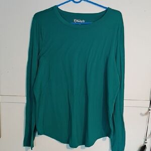 Mudd XXL Green Relaxed Long Sleeve Tee